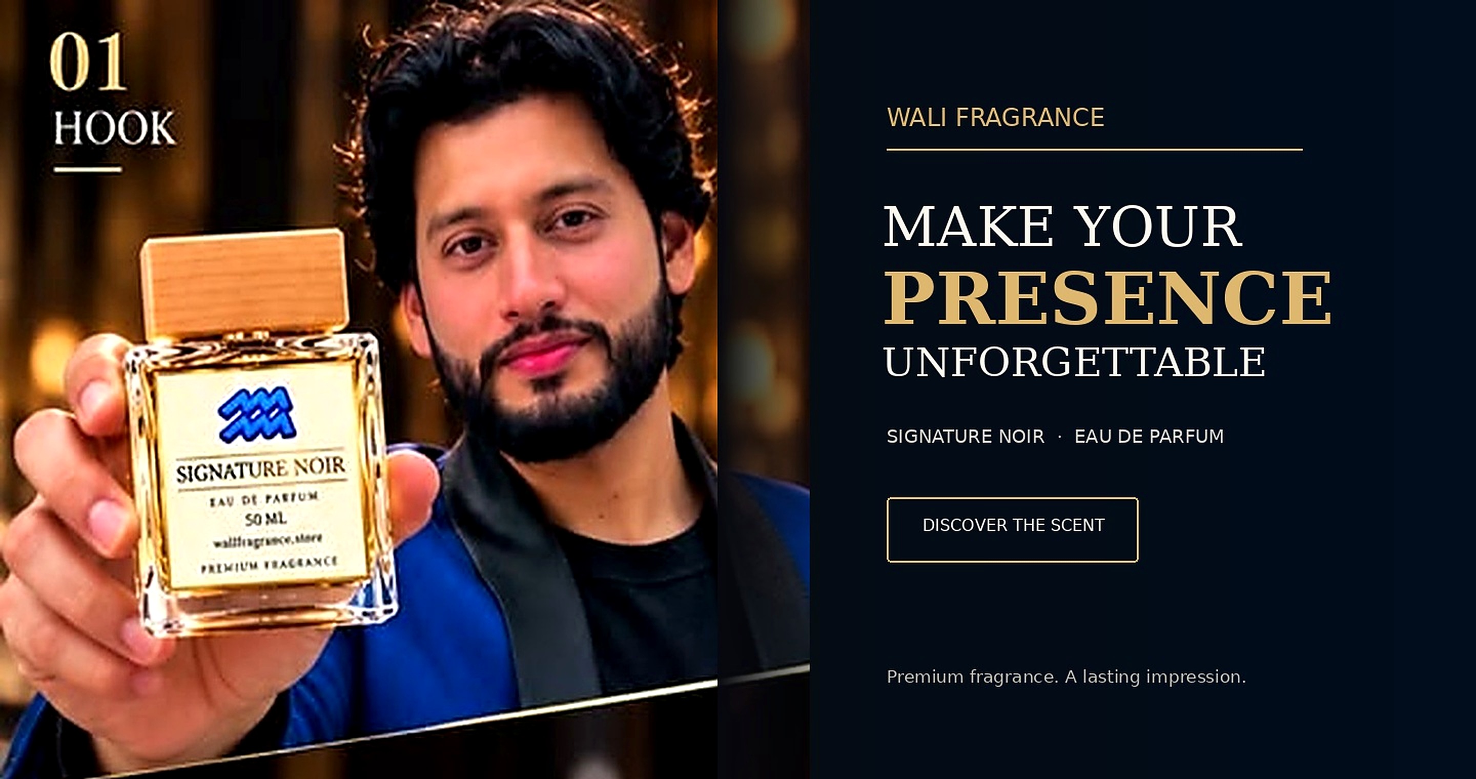 Wali Fragrance campaign featuring Signature Noir